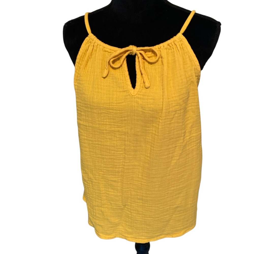 LOFT Yellow Tie Front Sleeveless Camisole